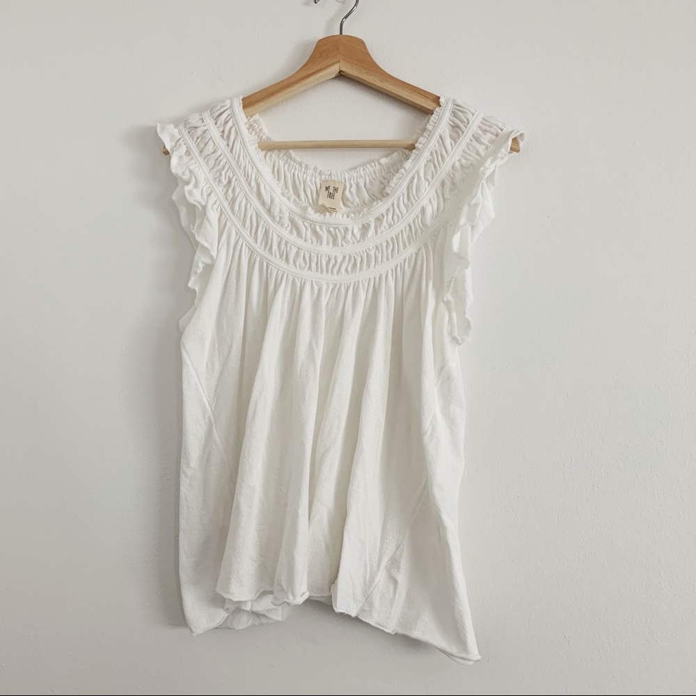 Free People We the Free Coconut Gathered Top XS